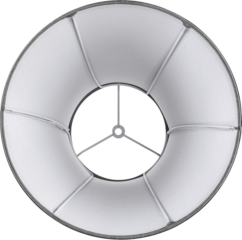 JERHOUS Pewter Gray Bell Lamp Shades Set of 2 Medium LampShade 6.7``Top x 13``Bottom x 10``High(Spider) Traditional Lamp shades for Table & Bedside Lamp - Hand Crafted Shade Replacement - Image 5